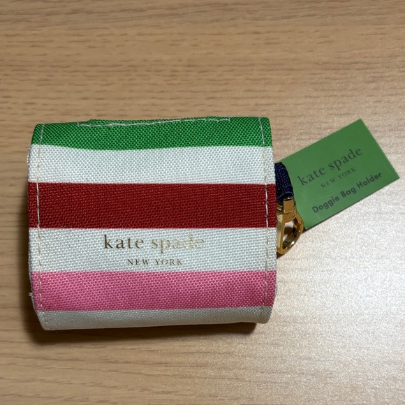 kate spade Other - Kate Spade Striped Doggie Bag Holder with Gold Clip